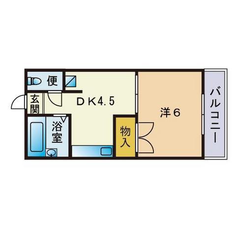 第五うちだ屋ビル(1DK/3階)の間取り写真