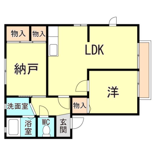 サンとざきA(1SLDK/1階)の間取り写真