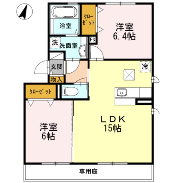ソレーノ鈴蘭(2LDK/3階)の間取り写真