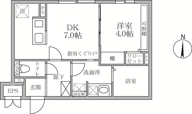 ラヴィエール大島&MEW(1DK/2階)の間取り写真