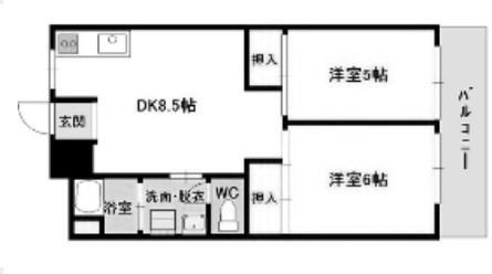 グリーンヒル舞子(2DK/2階)の間取り写真