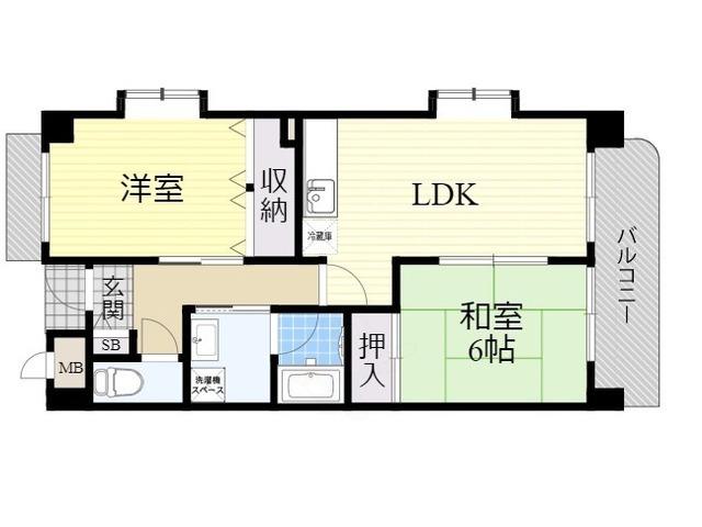 コウジィコート大南(2LDK/2階)の間取り写真