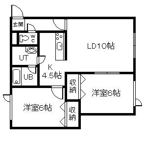 VIPトヨオカ(2LDK/2階)の間取り写真