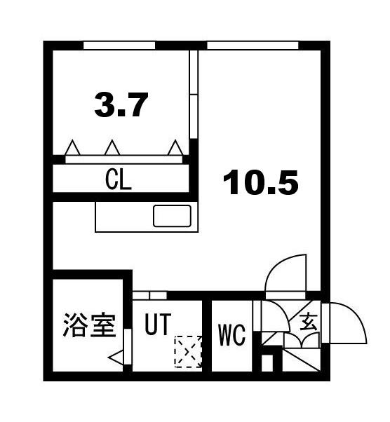 CITY RESIDENCE月寒中央(1LDK/4階)の間取り写真