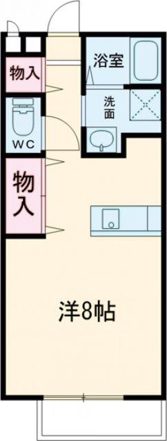プレミールえびす(1K/2階)の間取り写真