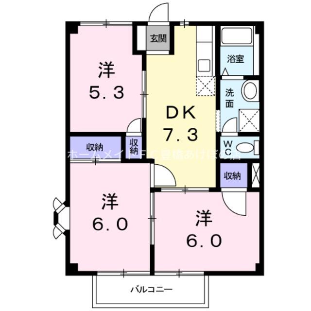 ニューシティ7(3DK/1階)の間取り写真