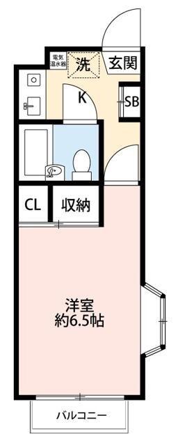 メゾン三山(1K/1階)の間取り写真