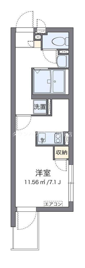 クレイノアムレット 矢口渡(ワンルーム/4階)の間取り写真