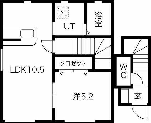 ル・メイユール本通(1LDK/2階)の間取り写真