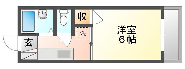 コーポプチIII(1K/2階)の間取り写真
