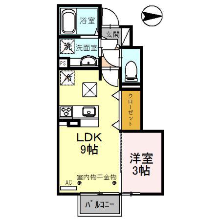 セントプレミア(1LDK/1階)の間取り写真
