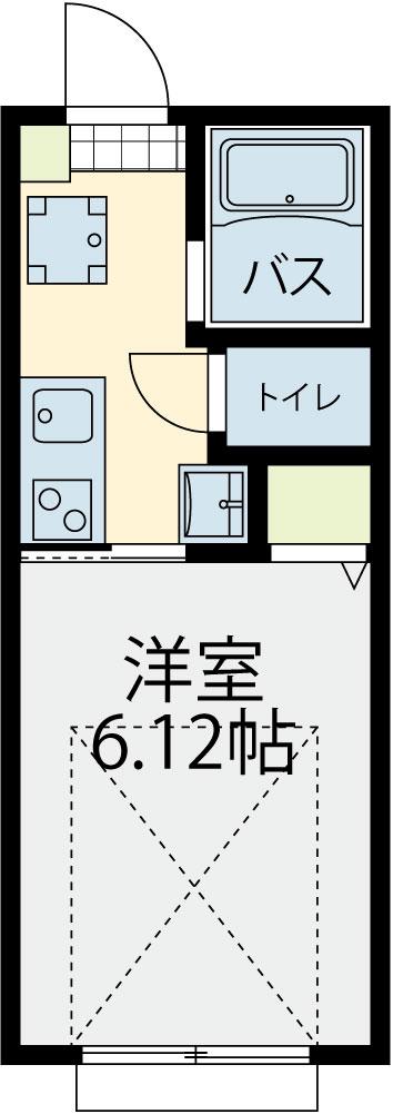 デューベ経堂(1K/2階)の間取り写真