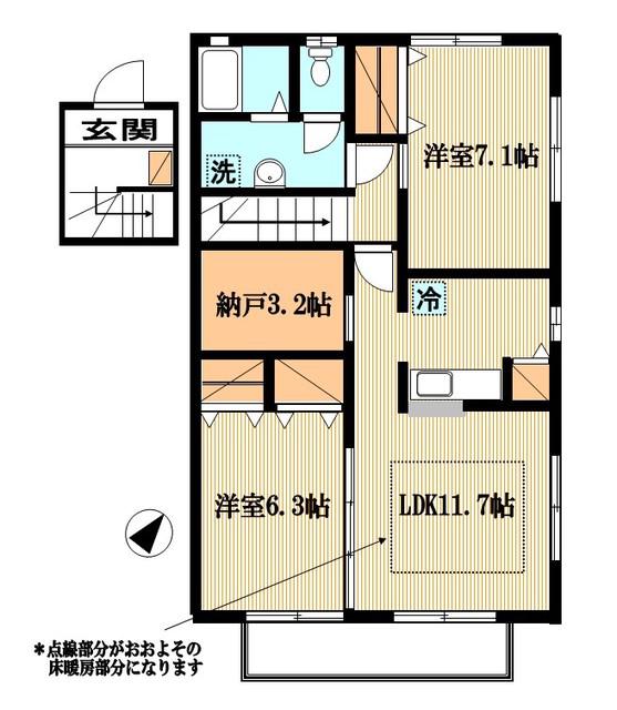 プリマヴェーラ(2SLDK/2階)の間取り写真