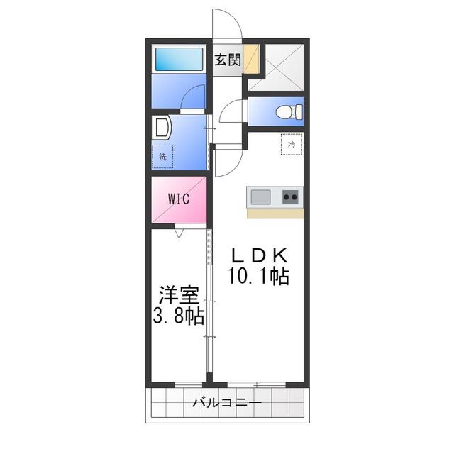 YF宮山台ガーデン(1LDK/3階)の間取り写真