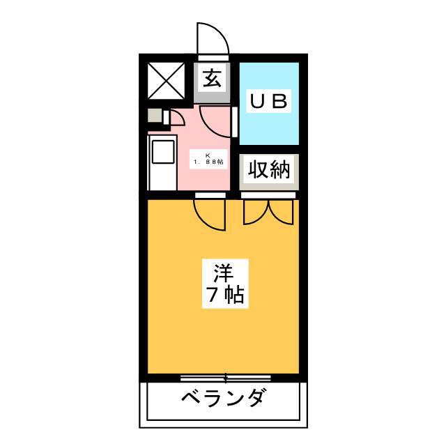 コスモ西早稲田(1K/1階)の間取り写真