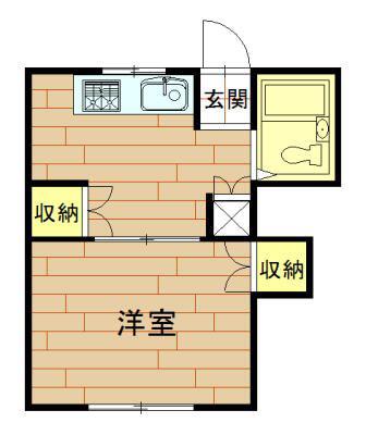 大島ビル(1DK/2階)の間取り写真