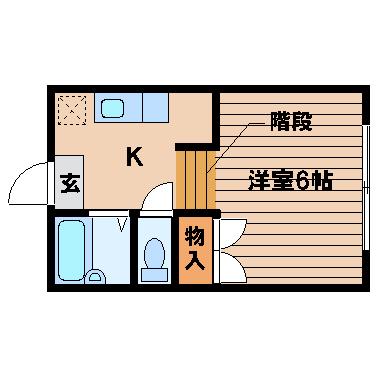 ファミール藤倉2(1K/2階)の間取り写真