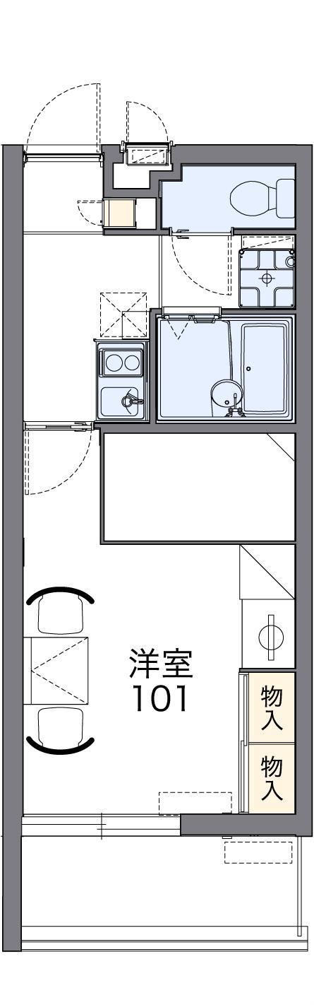 コンフォートおろくII(1K/2階)の間取り写真