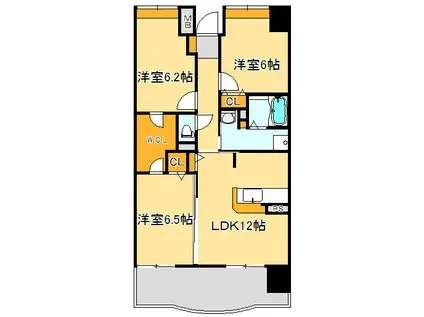 VILLA・PORTII MORISEKINOSITA(3LDK/7階)の間取り写真