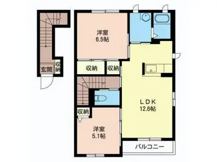 ヴィラ・グラシュー(2LDK/2階)の間取り写真