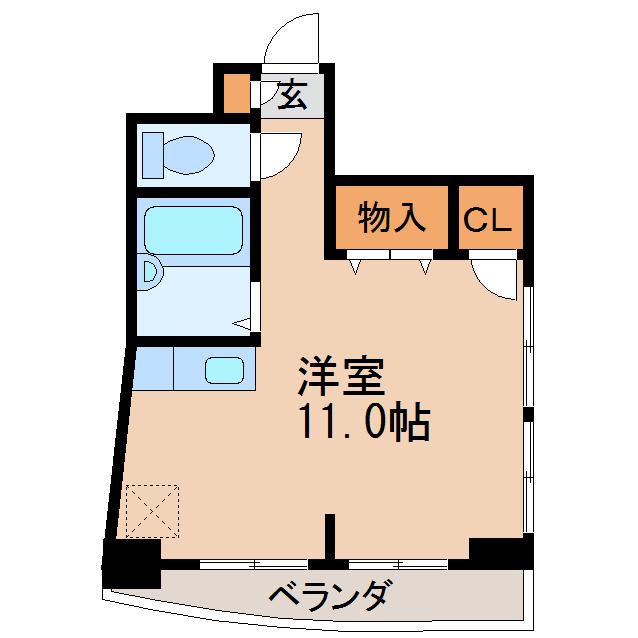 モンテハイツ(ワンルーム/4階)の間取り写真