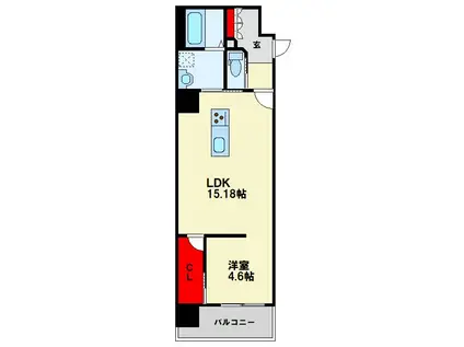 LEGEND KUROSAKI(1LDK/7階)の間取り写真