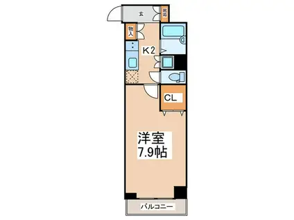 ドルチェ銀座東弐番館(1K/8階)の間取り写真