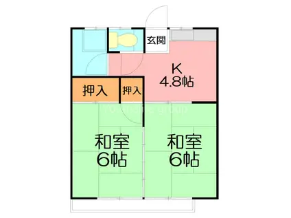 守屋アパート(2K/2階)の間取り写真