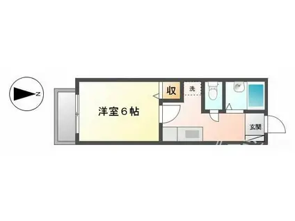 プレミールコートC棟(1K/2階)の間取り写真