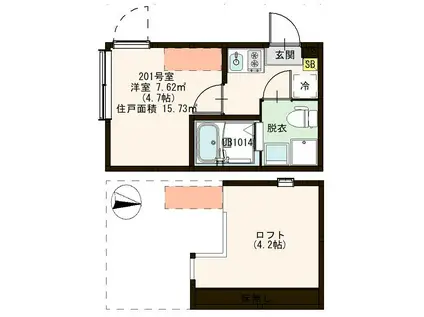 メゾン・ボヌール江戸川(ワンルーム/2階)の間取り写真