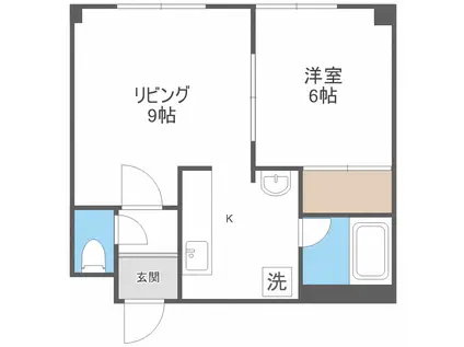 プリエールコート(1LDK/4階)の間取り写真