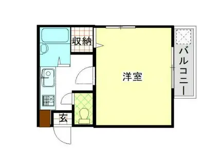 サンハイツみずほ(1K/4階)の間取り写真