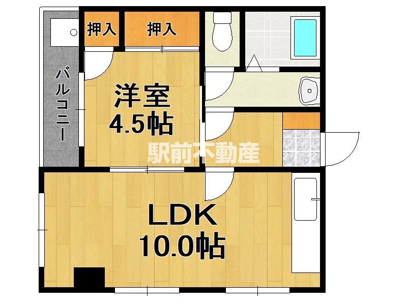 IT鳥栖ビル(1LDK/6階)の間取り写真