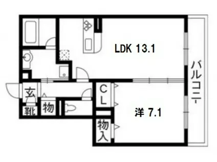 ウェンブリー(1LDK/2階)の間取り写真