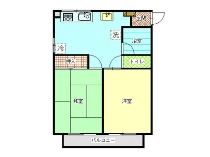 ファミリエ佐戸川(2DK/3階)の間取り写真