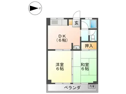 平安マンション(2DK/3階)の間取り写真