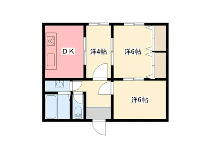 中央ハイツ(3DK/1階)の間取り写真