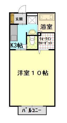ウェル上加茂(1K/1階)の間取り写真