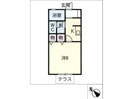 コーポNKD A棟(1K/1階)の間取り写真