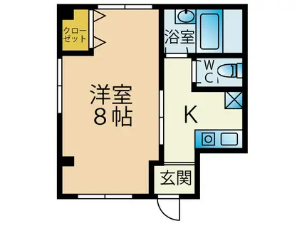 イーストリヴ(1K/2階)の間取り写真