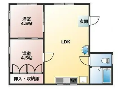 中澤ビル(2LDK/3階)の間取り写真