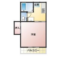 エクセル加納II(1K/1階)の間取り写真