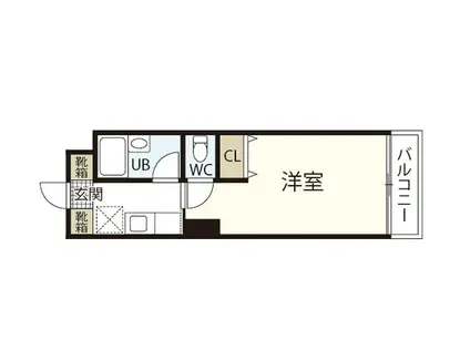 広瀬北ビル(ワンルーム/4階)の間取り写真