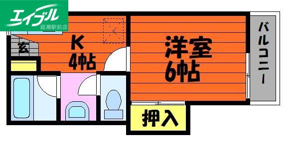 コーポ セレッソ II(1K/2階)の間取り写真
