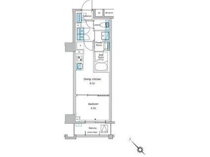 プレディアコート西葛西(1DK/5階)の間取り写真