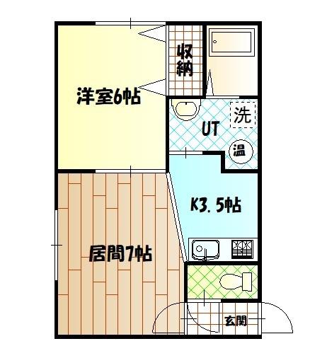 タウンハウス5.4(1DK/2階)の間取り写真