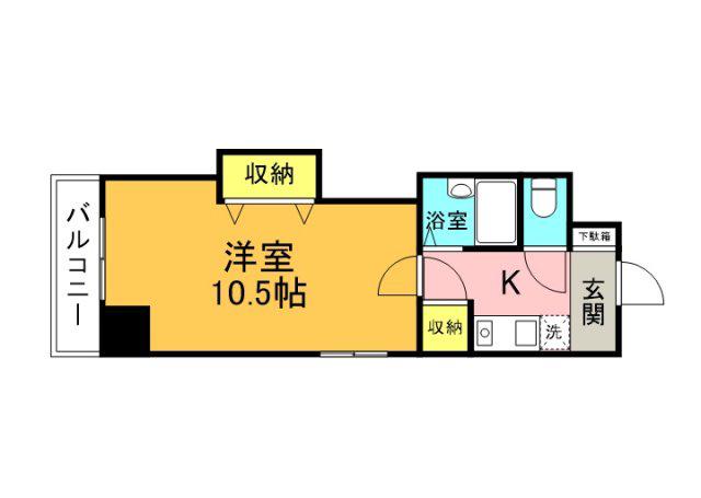 ハウスエーヌ西十日市(1K/3階)の間取り写真