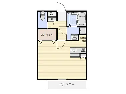 ミルキーウェイN8(ワンルーム/2階)の間取り写真