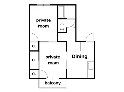 第4木内ハイツ(2DK/1階)の間取り写真