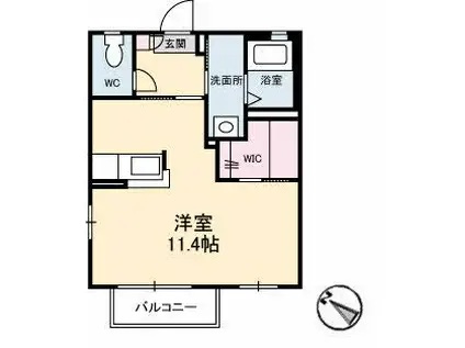 カサミラマーレ(ワンルーム/2階)の間取り写真